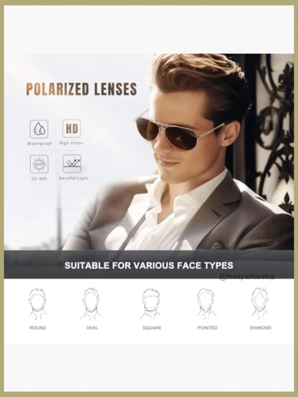 Polarized Aviator Sunglasses UV Protection Driving Fishing Metal Frame